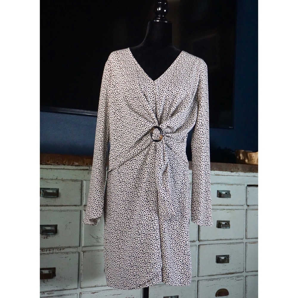 The Vanity Room Leopard Cinch Waist Dress New L
